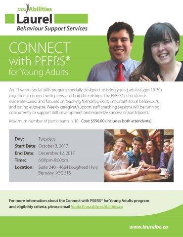 Connect with Peers for Young Adults Poster (aged 19 - 30)