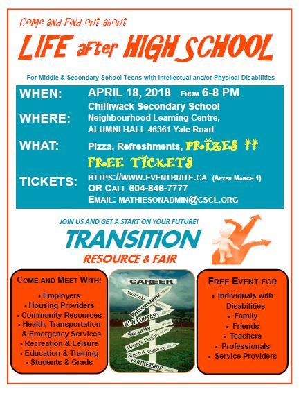 Chilliwack and Fraser Cascade Transition & Resource Fair, 2018
